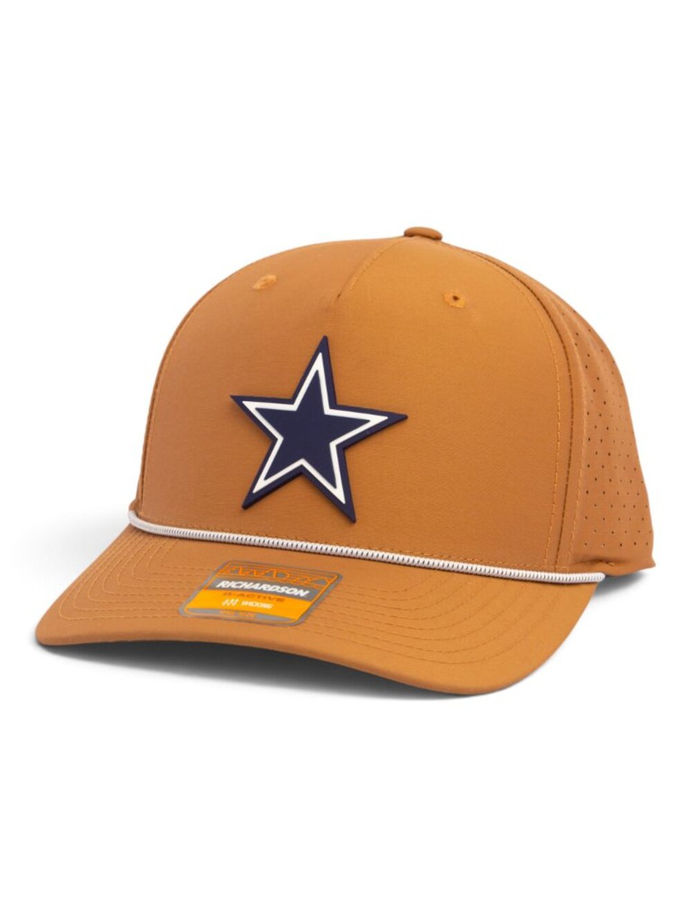 Dallas Cowboys 3D Laser Perf Rope Hat- Clay/ White-Black